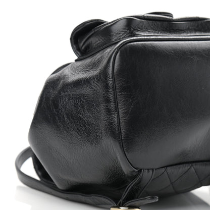 Chanel Glazed Aged Calfskin Quilted Small Duma Drawstring Backpack Black 9 of 11