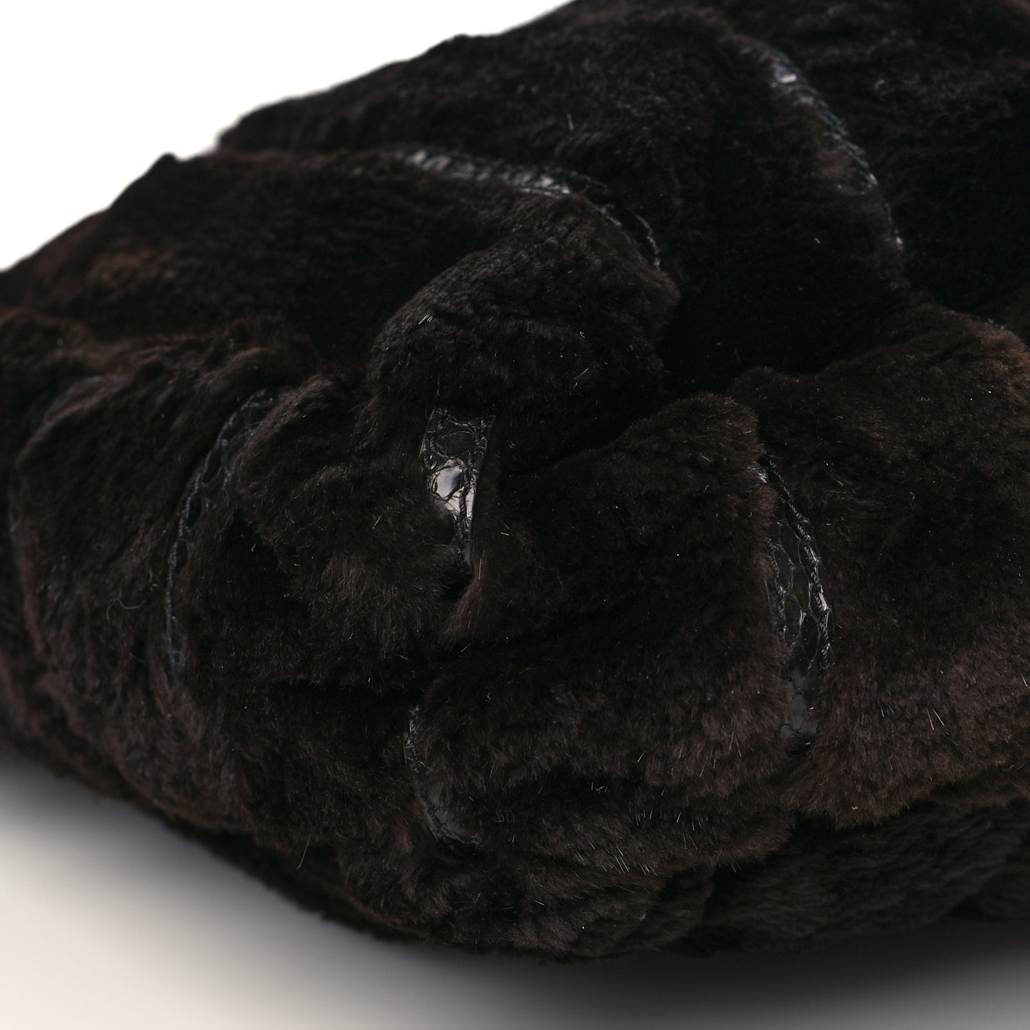 Mink Fur Snakeskin Hobo Brown