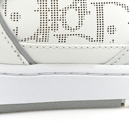 Christian Dior Smooth Calfskin Oblique Galaxy Perforated Mens B27 Low Top Sneakers 39 White Grey 11 of 13