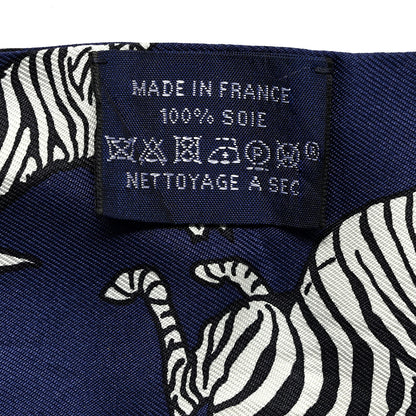 Hermes Silk Les Zebres Twilly Gris Marine Black White 3 of 5