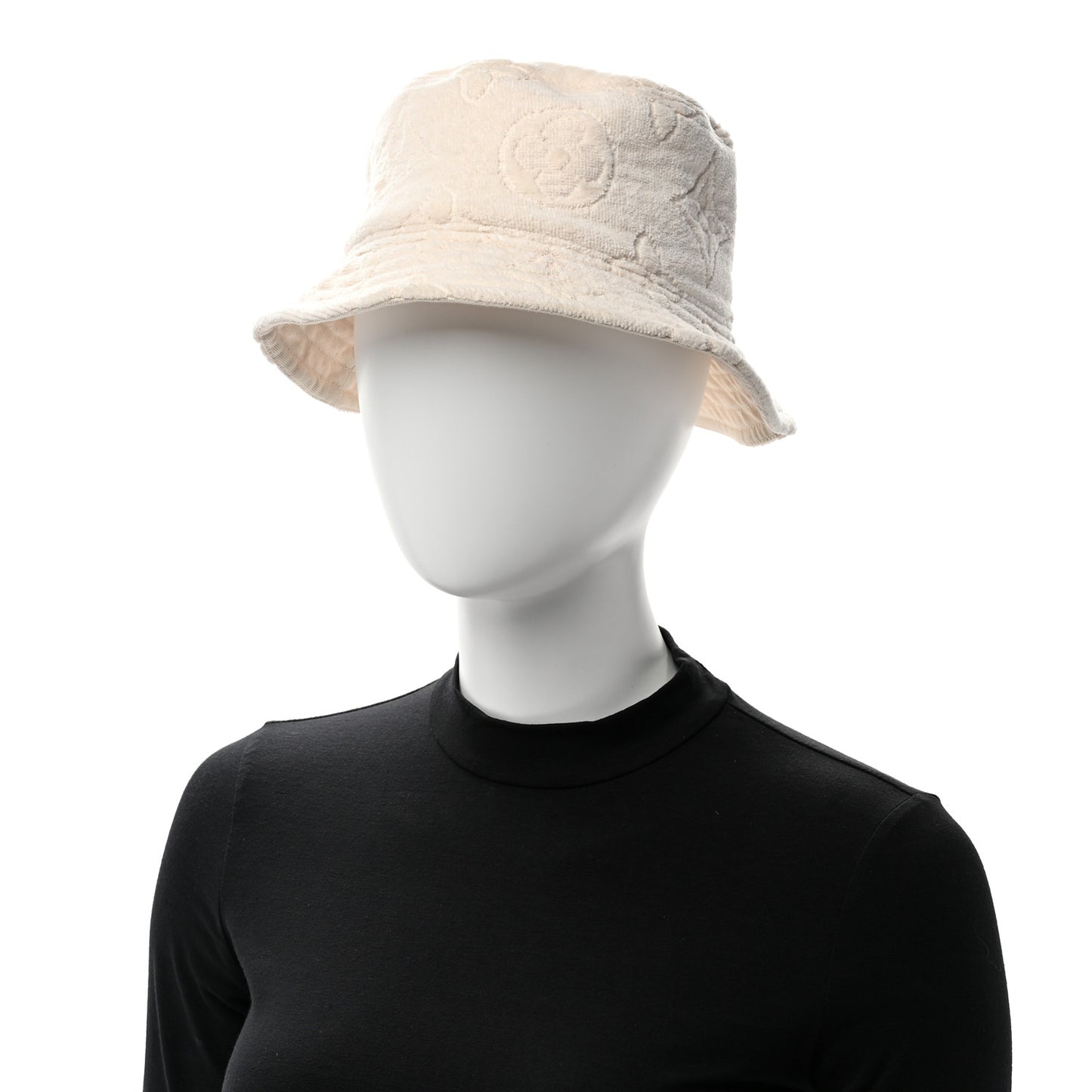 Cotton Jacquard Monogram LVacation Reversible Hat M White
