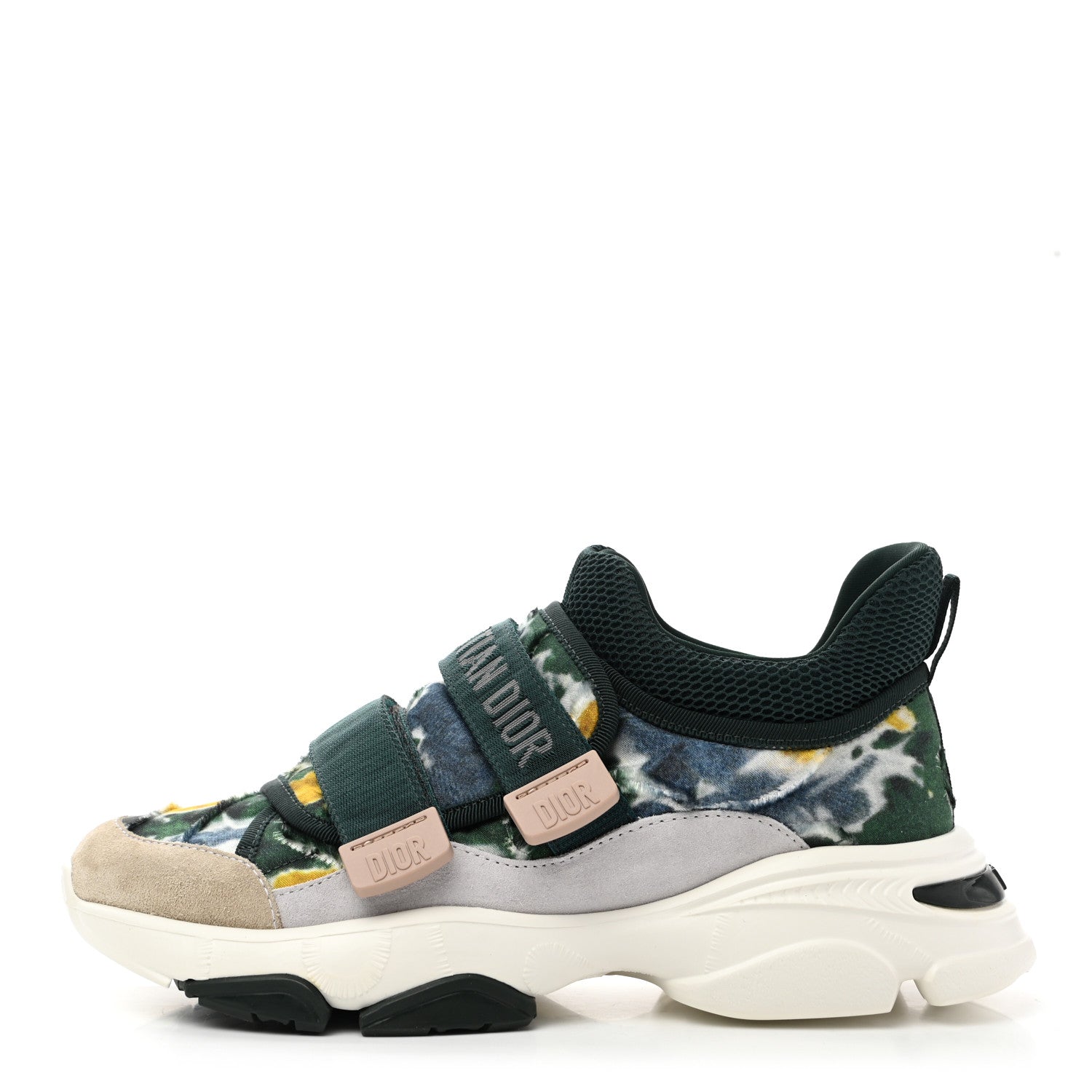 Christian Dior Technical Fabric Camouflage Tie and Dior Womens D-Wander Sneakers 37.5 Cypress Green 1 of 9