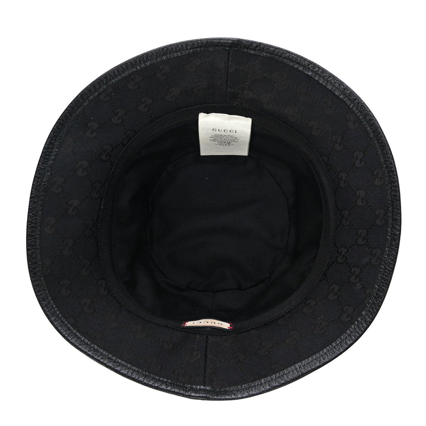Monogram Textured Dollar Calfskin GG Jago Bucket Hat M Black