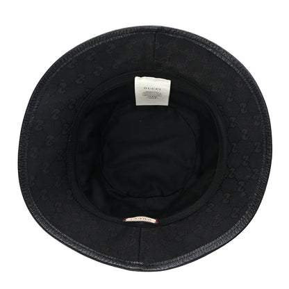 Gucci Monogram Textured Dollar Calfskin GG Jago Bucket Hat M Black 4 of 6