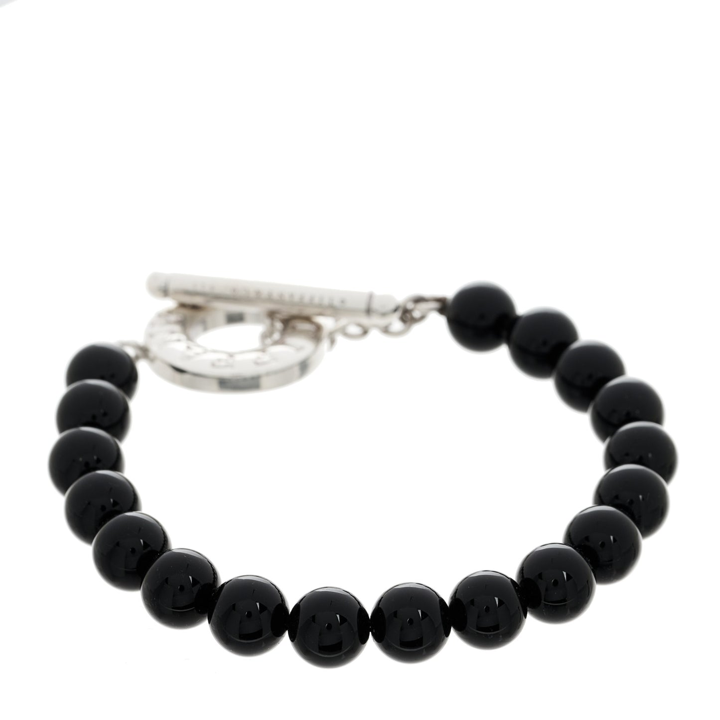 Sterling Silver Black Onyx Bead Toggle Bracelet