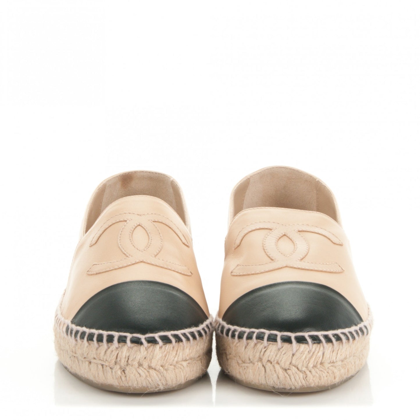 Lambskin CC Espadrilles 37 Beige Black