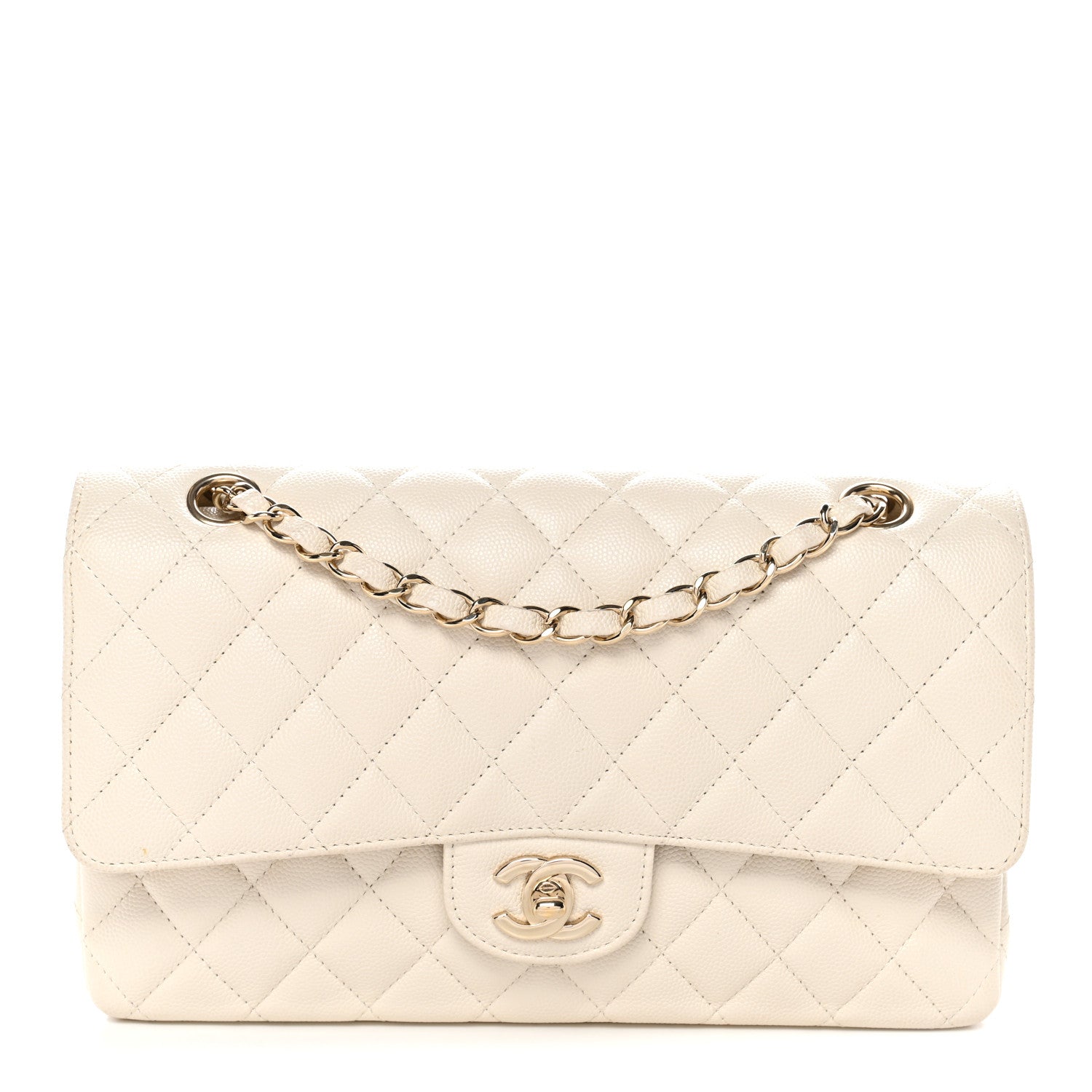 Chanel Caviar Quilted Medium Double Flap White 1 of 11