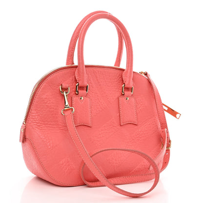 Burberry Heritage Grain Check Embossed Small Orchard Bowling Bag Pink 3 of 13