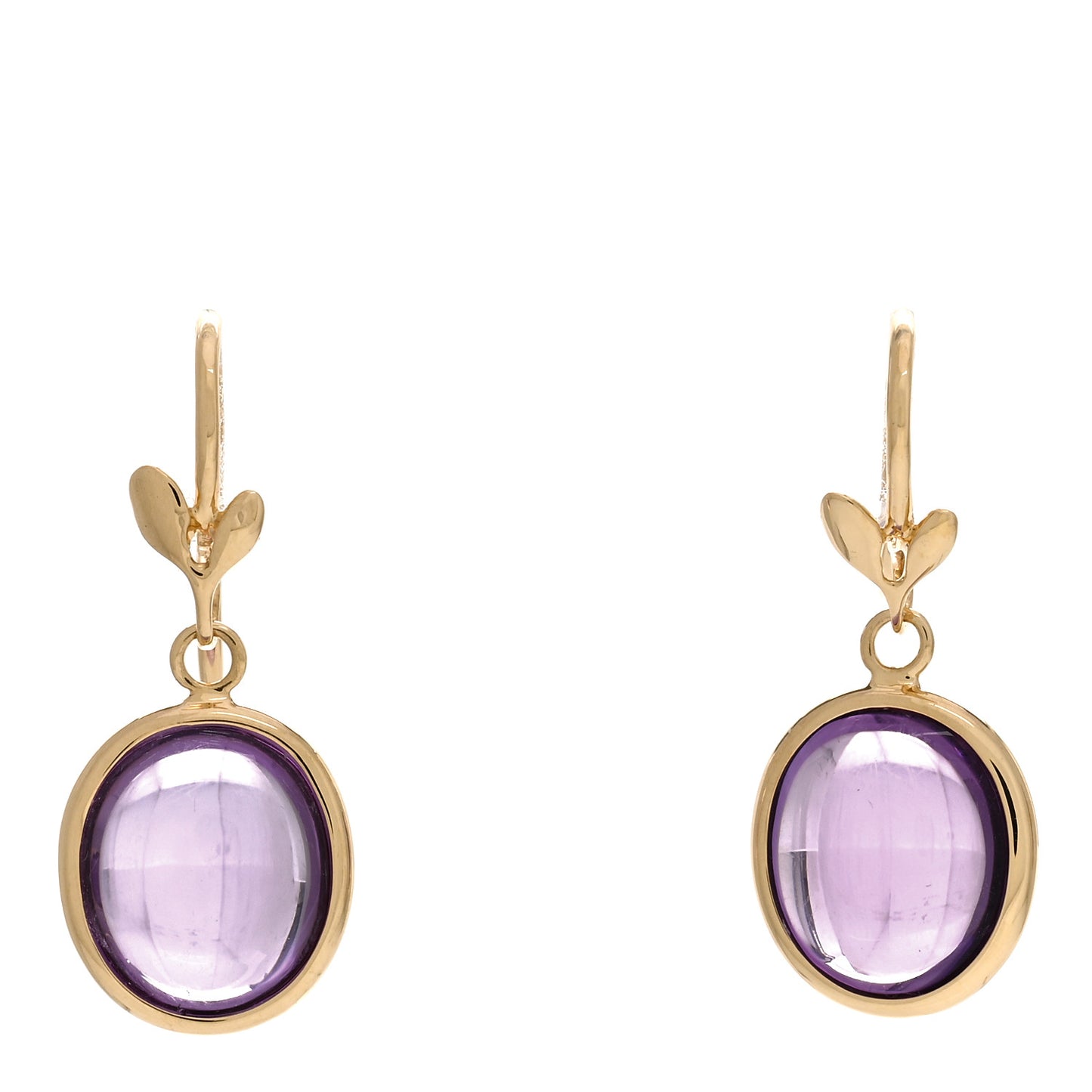 18K Yellow Gold Amethyst Paloma Picasso Olive Leaf Drop Earrings