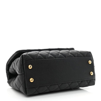 Chanel Caviar Lizard Embossed Quilted Mini Coco Handle Flap Black 6 of 20