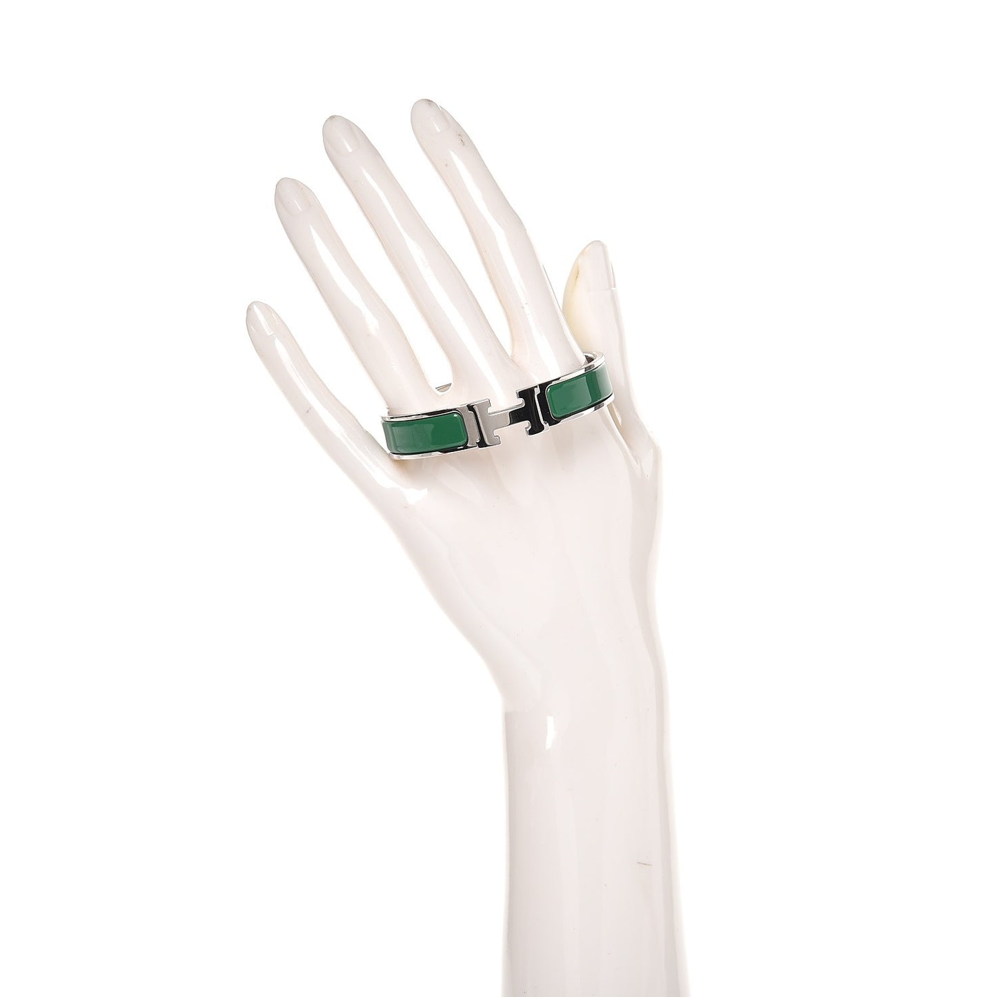 Enamel Narrow Clic Clac H Bracelet PM Vert Sapin