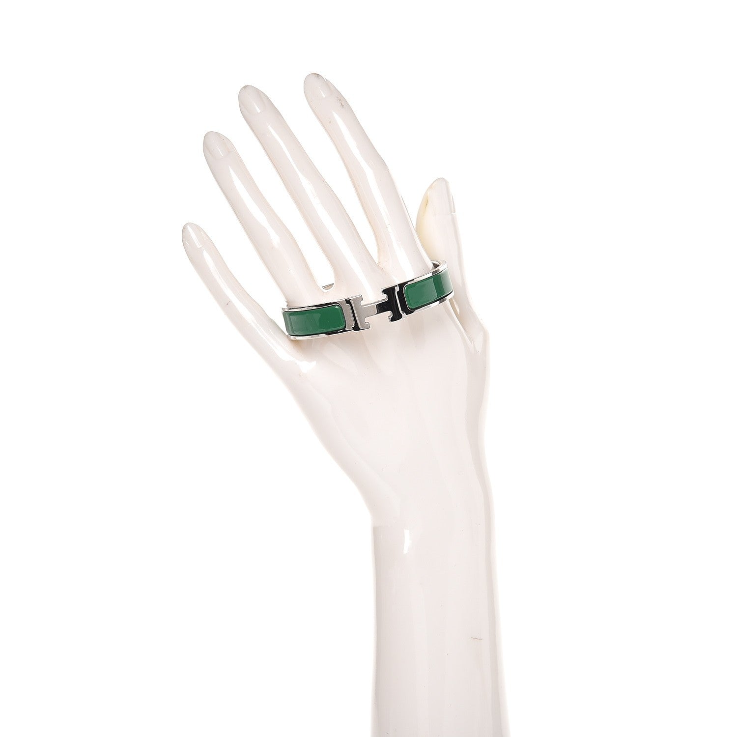Hermes Enamel Narrow Clic Clac H Bracelet PM Vert Sapin 2 of 7