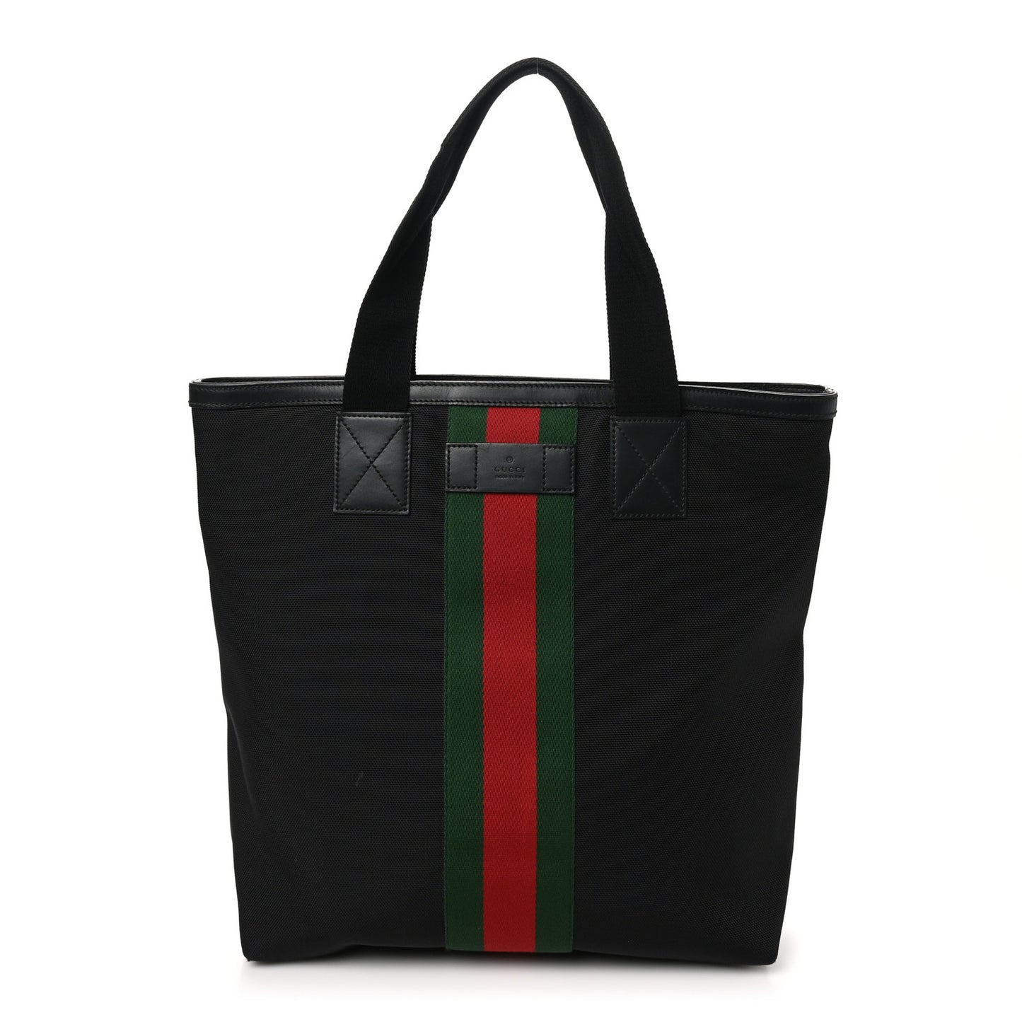 Techno Canvas Web Vertical Tote Black