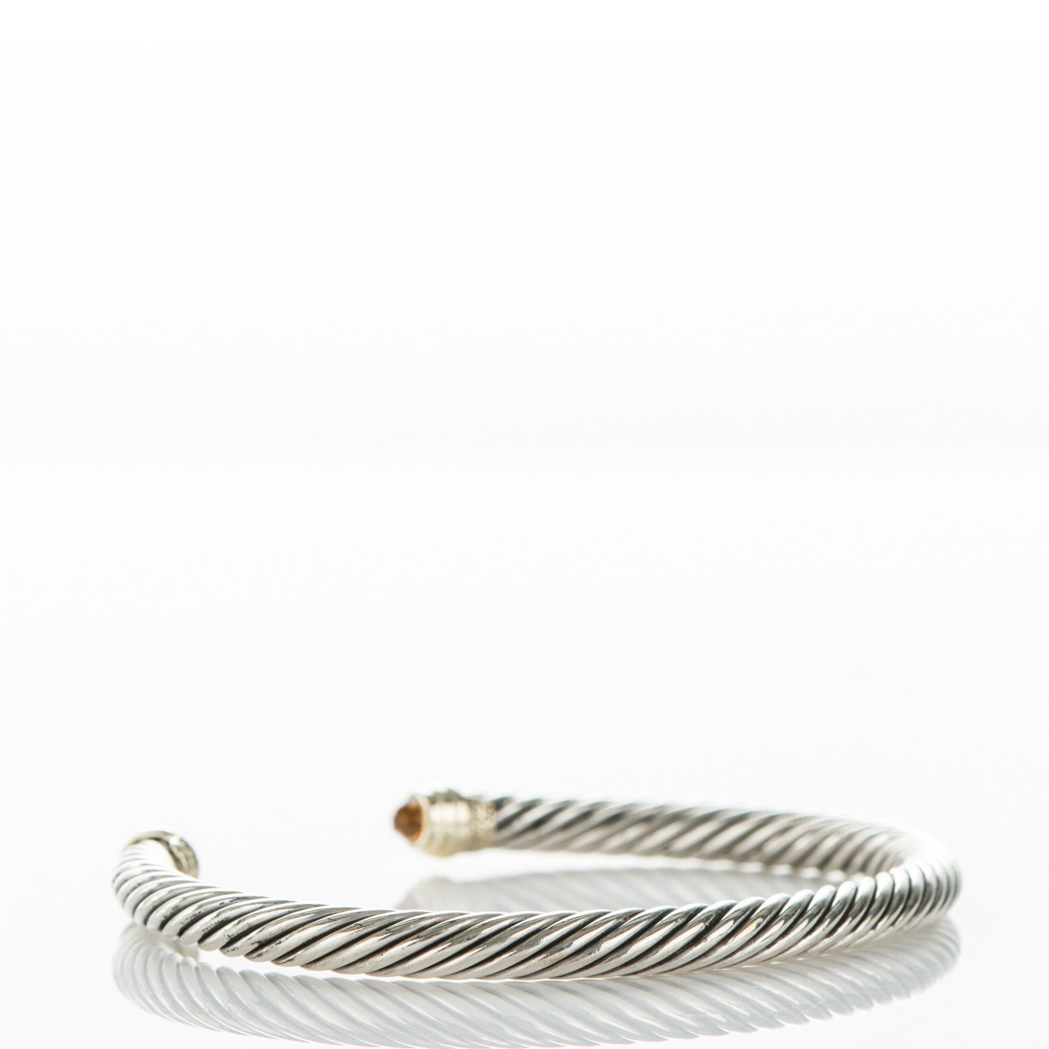 David Yurman Sterling Silver 14K Yellow Gold Citrine 5mm Cable Classics Petite Color Bracelet 3 of 5