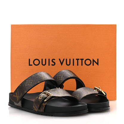 Louis Vuitton Monogram Bom Dia Mule Sandals 38 Black 12 of 12