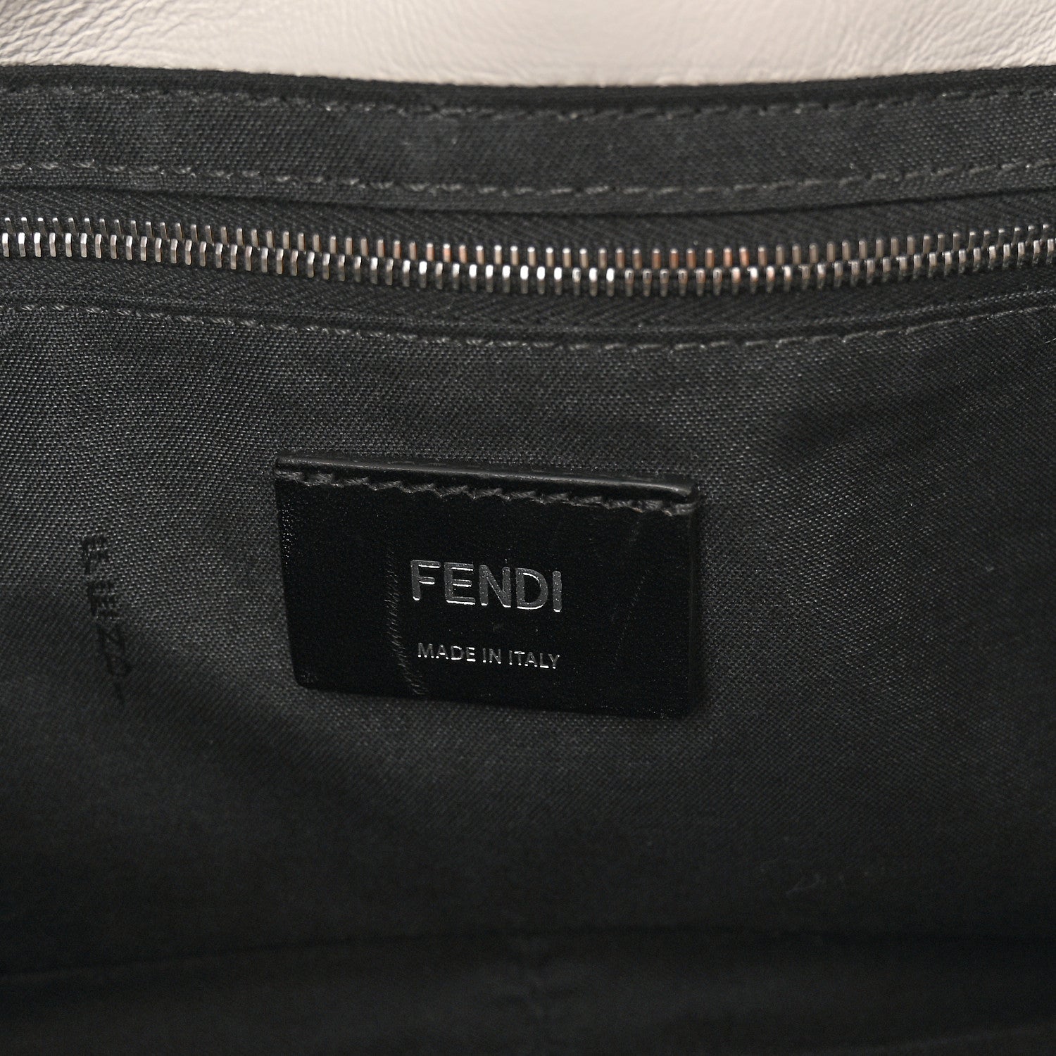 Fendi X JOSHUA VIDES Nappa FF Embossed Belt Baguette Bag White Black 6 of 10