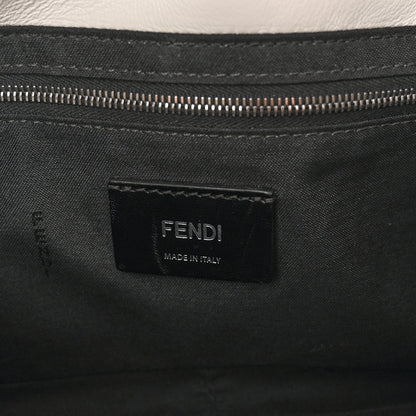 Fendi X JOSHUA VIDES Nappa FF Embossed Belt Baguette Bag White Black 6 of 10