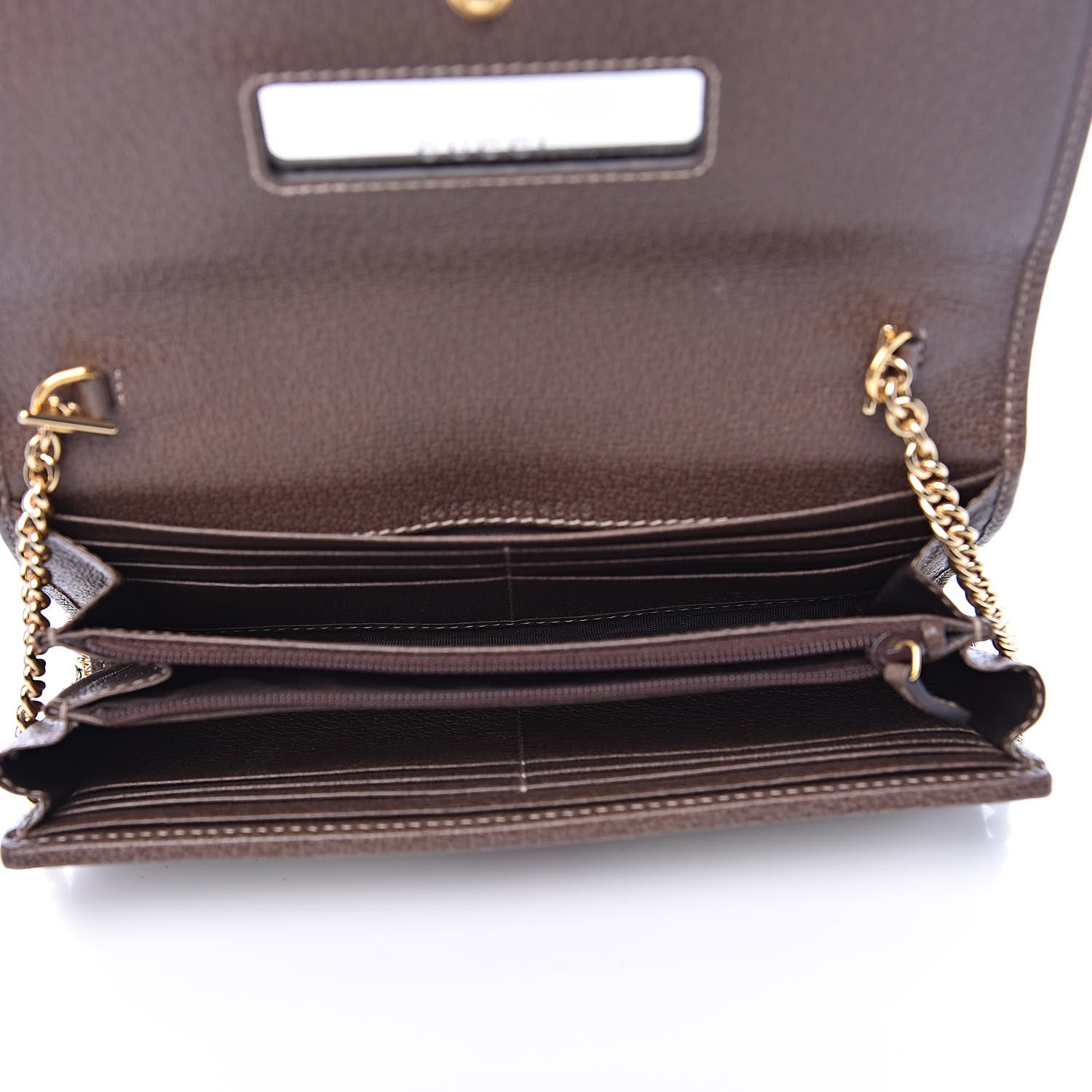 Gucci GG Supreme Monogram Web Ophidia Wallet On Chain Brown 5 of 11