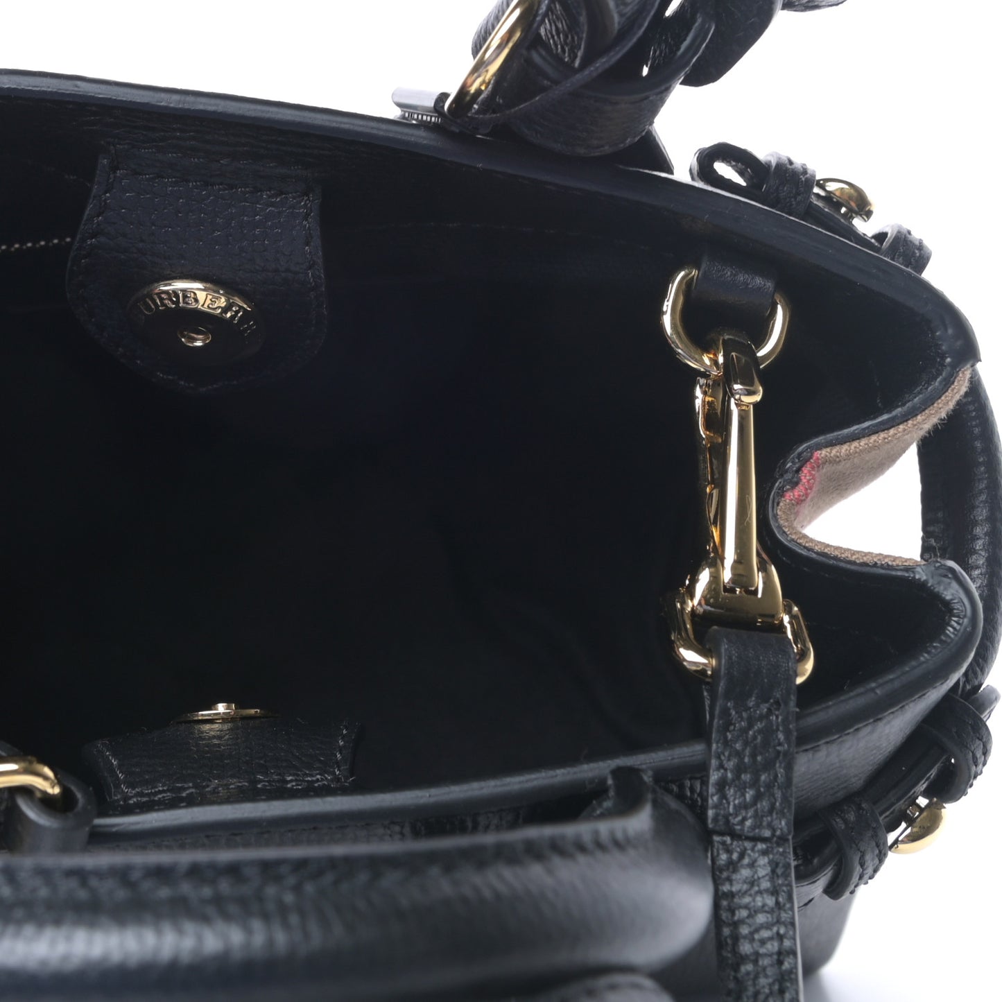 Derby Calfskin House Check Baby Banner Tote Black