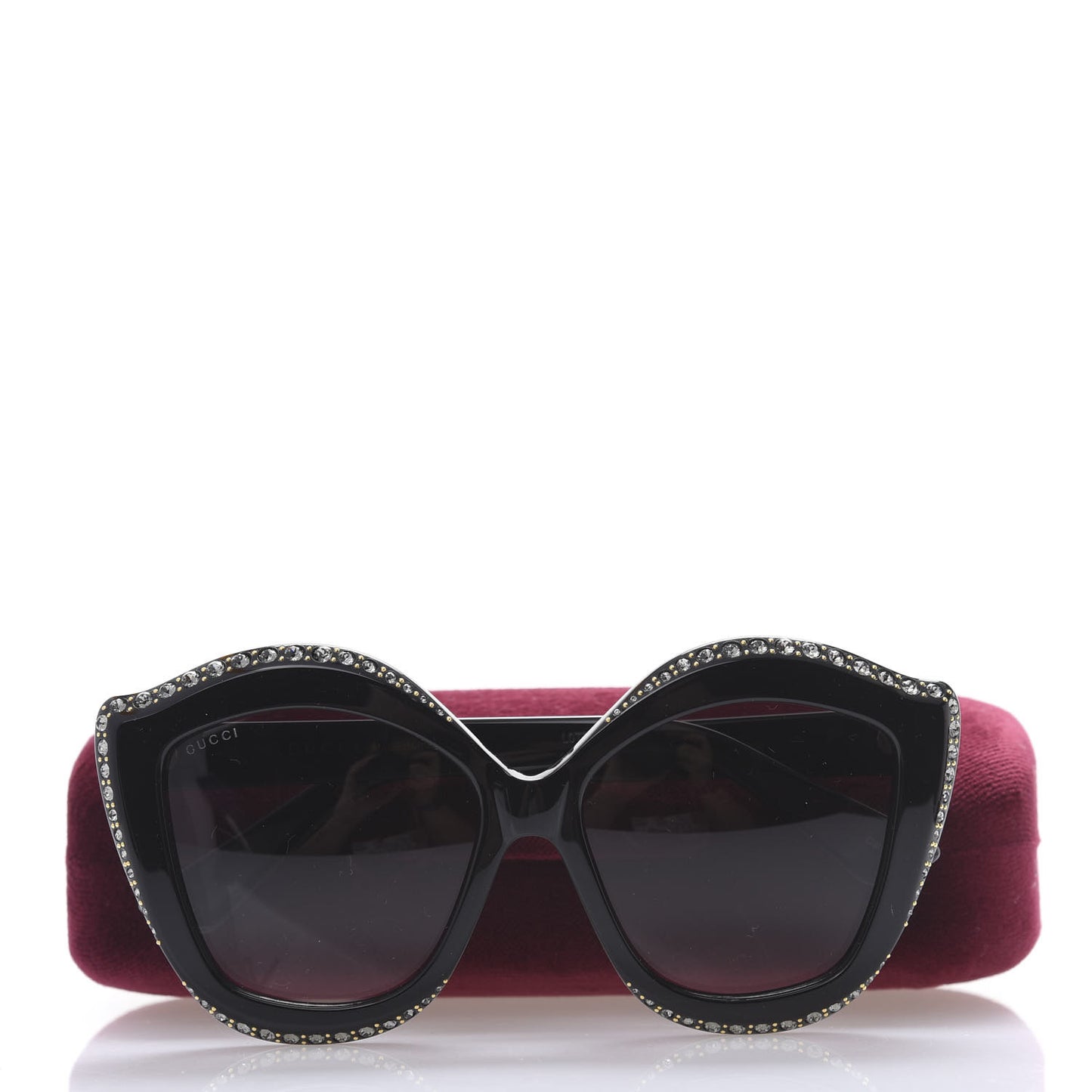 Crystal Cat Eye GG0118S Sunglasses Black