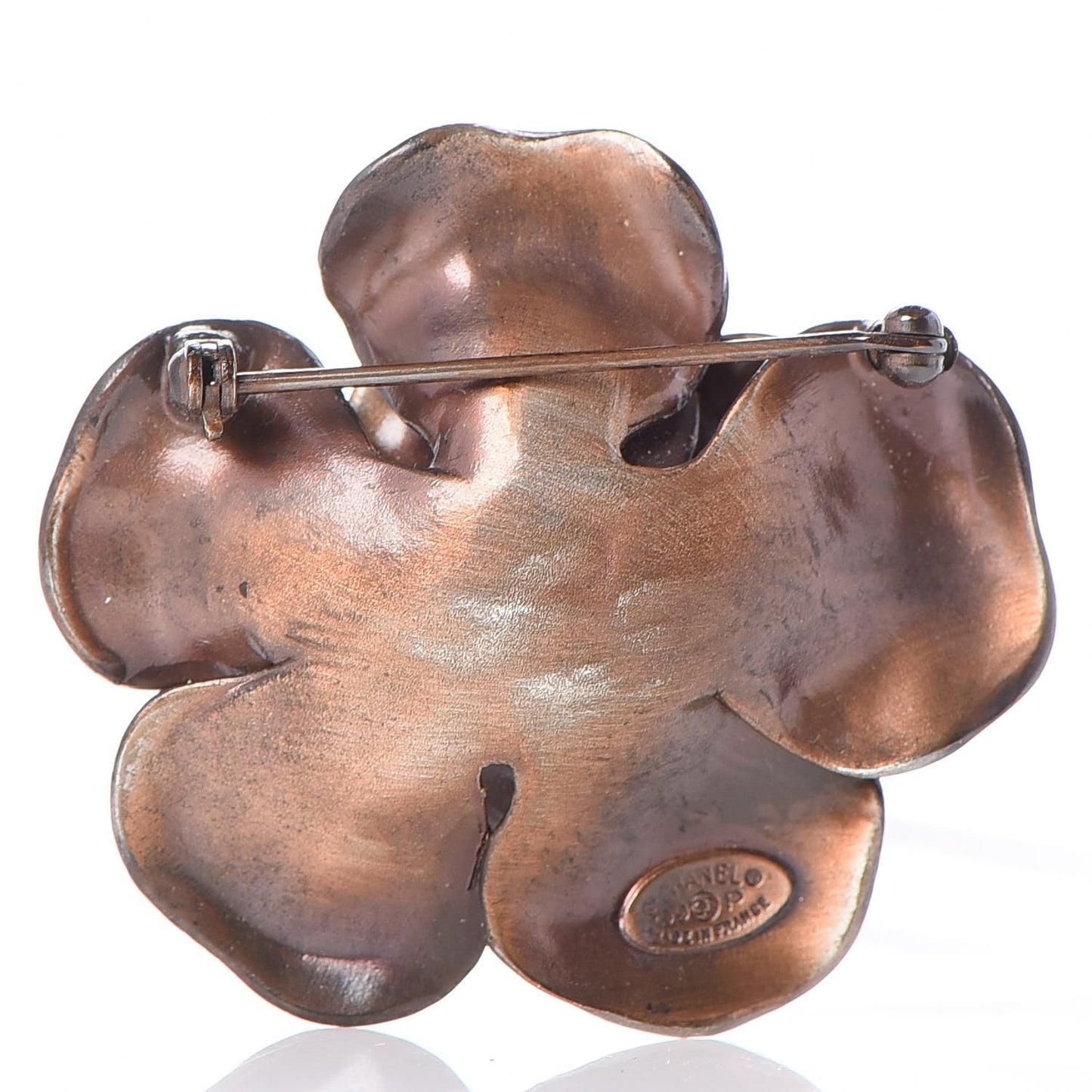 Metal Camellia Brooch Brass