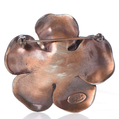 Chanel Metal Camellia Brooch Brass 3 of 5