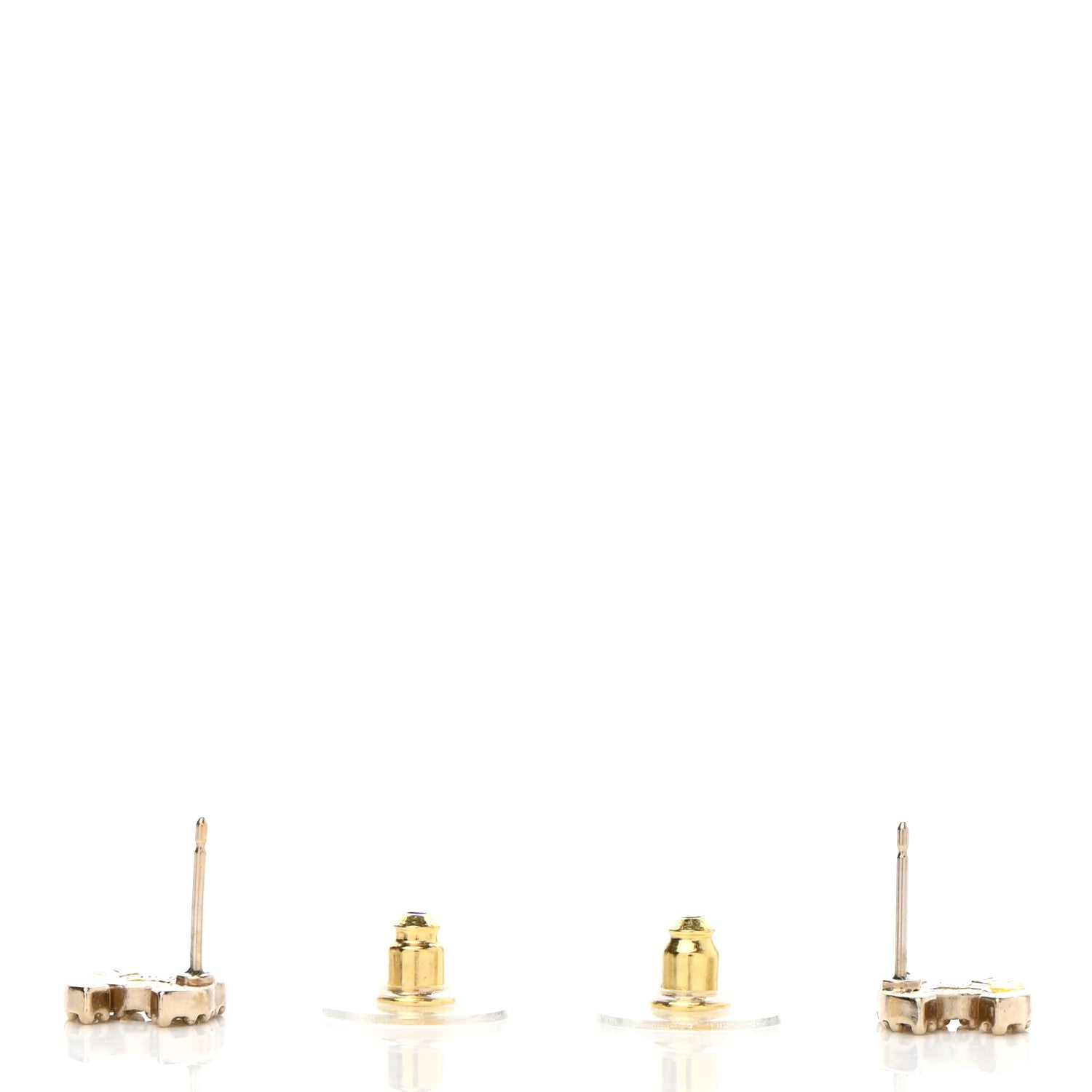 Chanel Crystal CC Earrings Gold 3 of 5