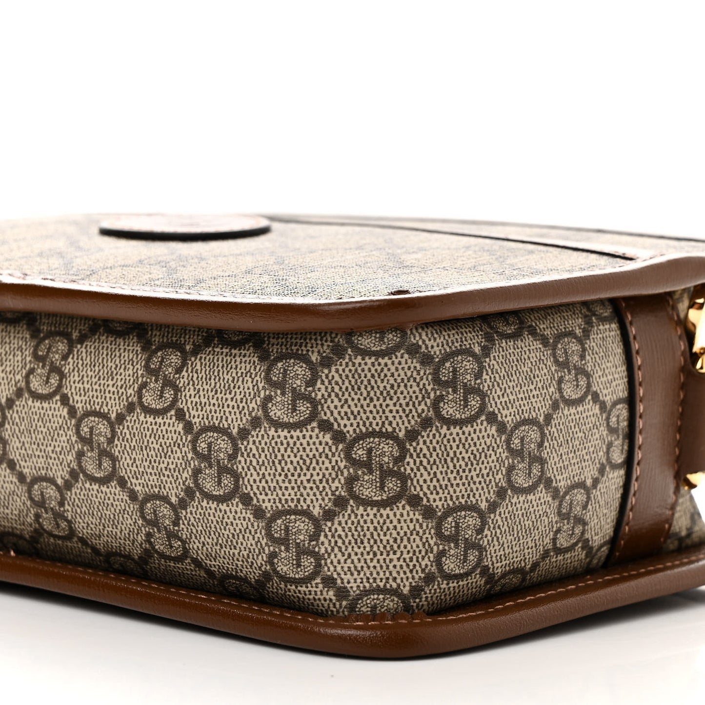 GG Supreme Monogram Azalea Calfskin Mini Retro Interlocking G Shoulder Bag Beige Ebony Brown Sugar