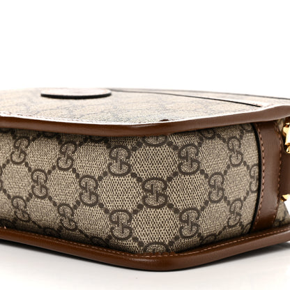 Gucci GG Supreme Monogram Azalea Calfskin Mini Retro Interlocking G Shoulder Bag Beige Ebony Brown Sugar 10 of 11