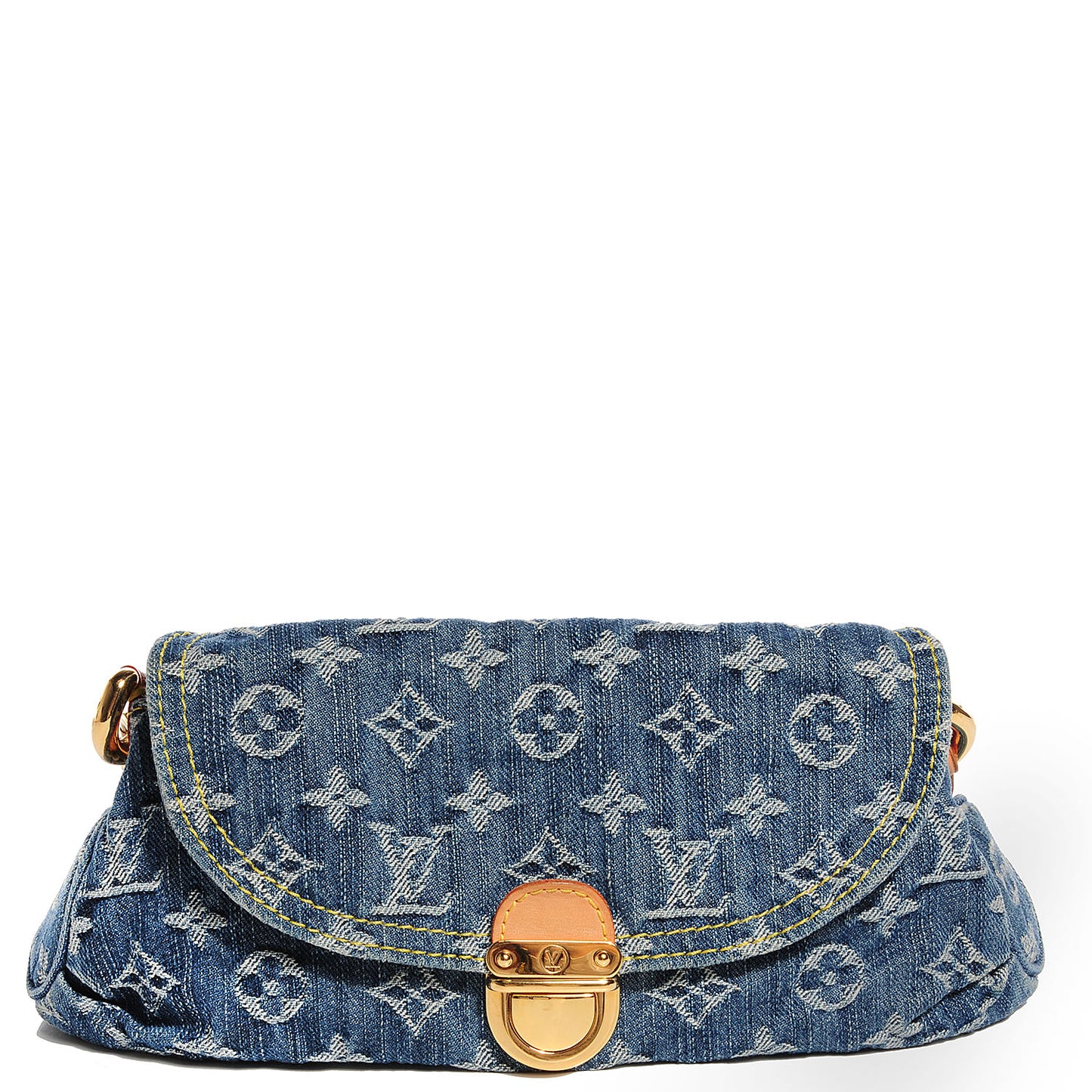 Monogram Denim Mini Pleaty Blue