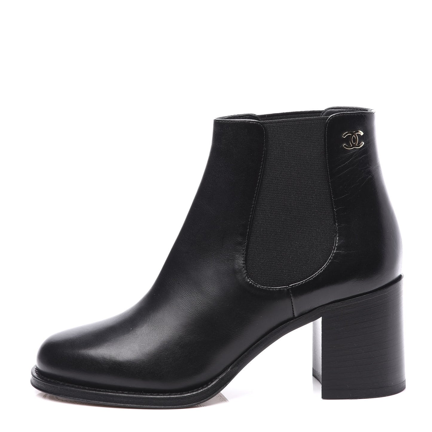 Calfskin Short Boots 36.5 Black