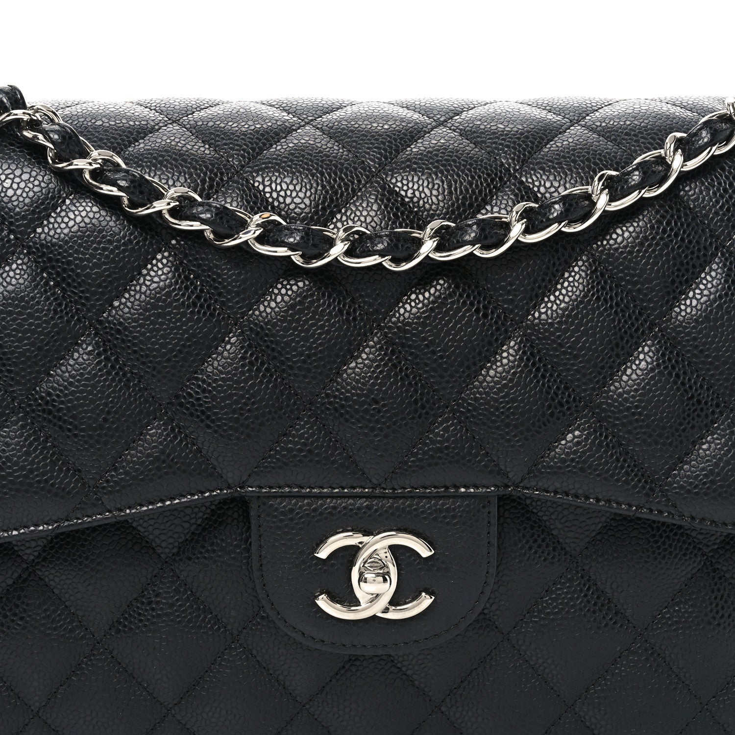 Chanel Caviar Quilted Jumbo Double Flap Black 8 of 10