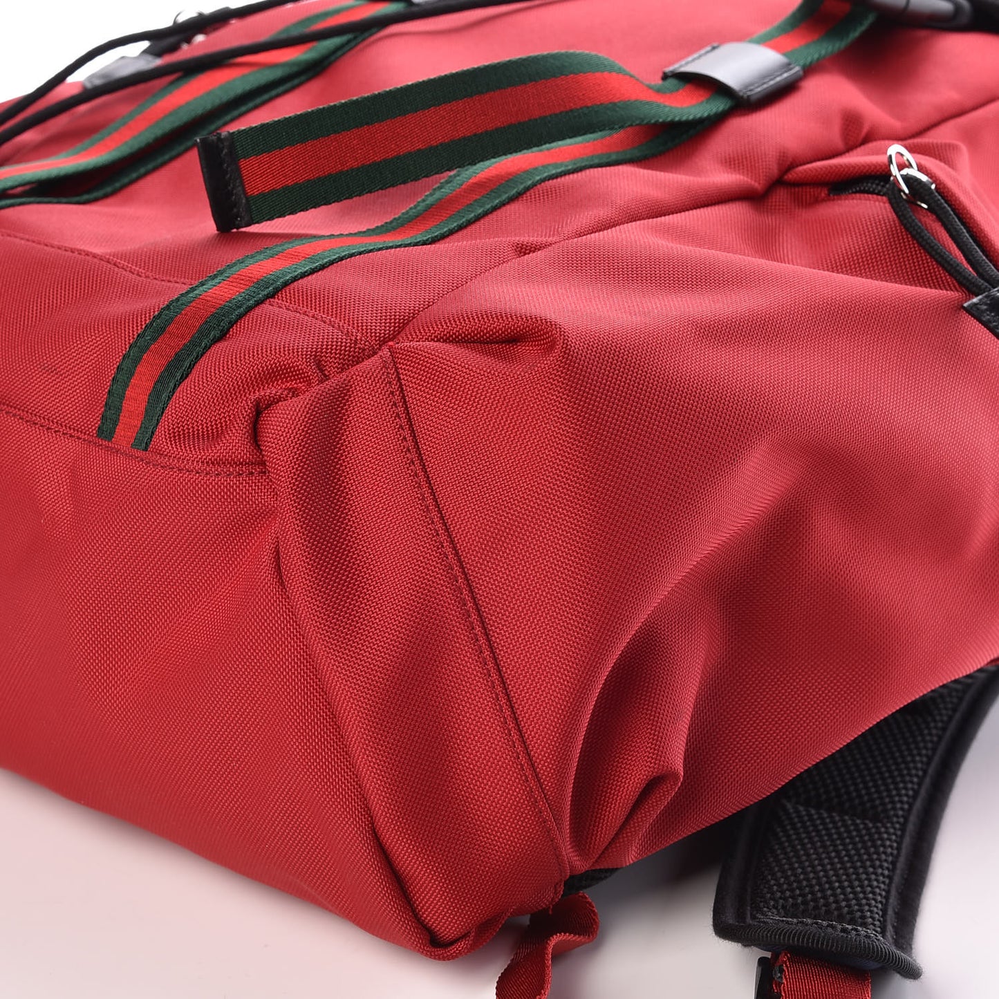 Techno Canvas Web Double Buckle Backpack Red