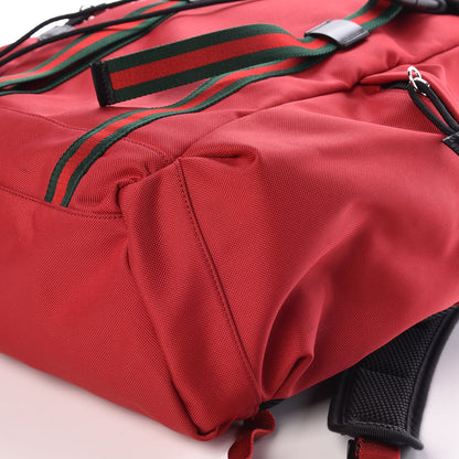 Gucci Techno Canvas Web Double Buckle Backpack Red 9 of 9