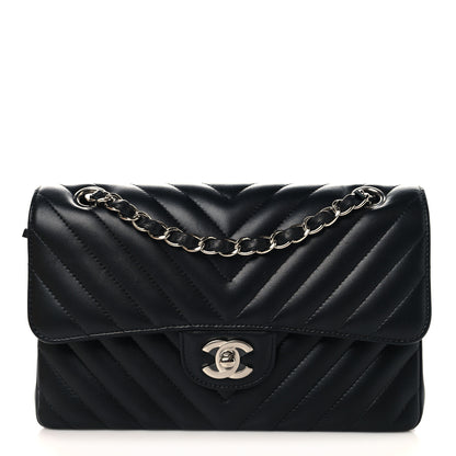 Chanel Lambskin Chevron Quilted Small Double Flap Black 1 of 10