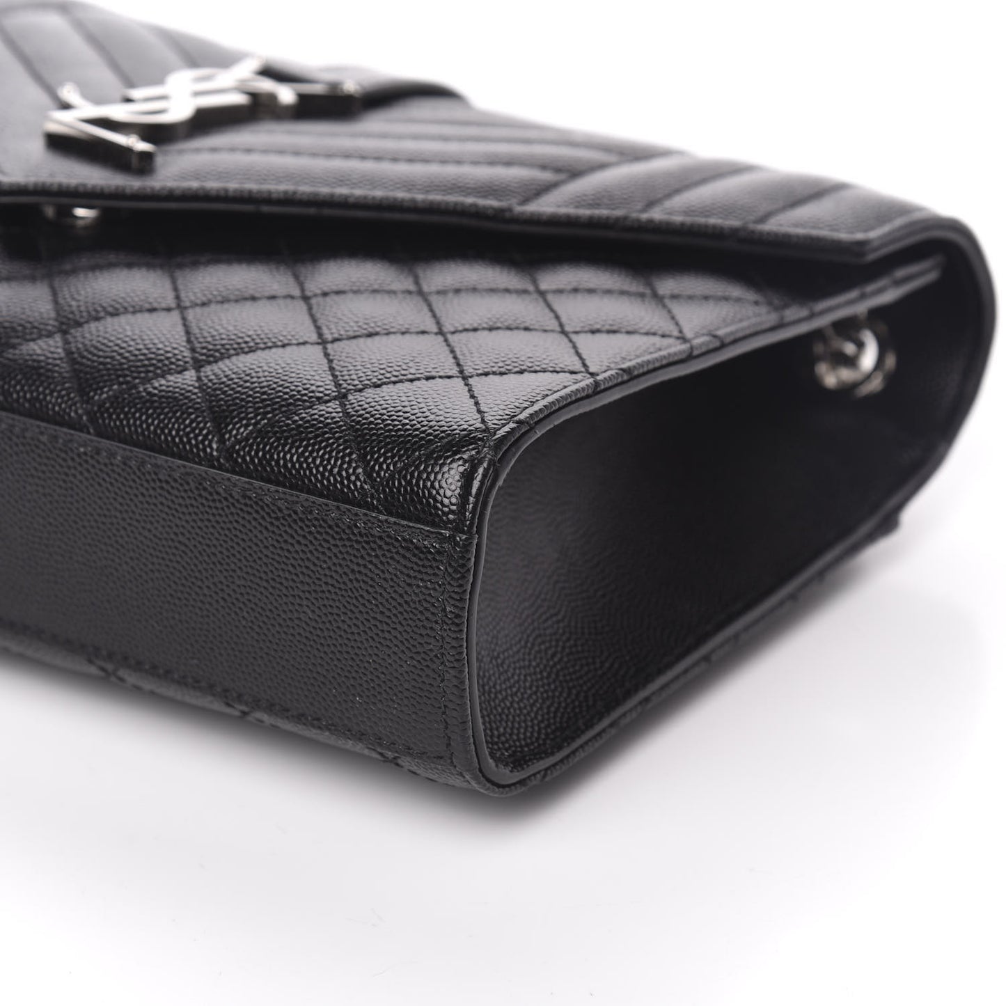 Grain De Poudre Textured Mixed Matelasse Triquilt Medium Monogram Satchel Black