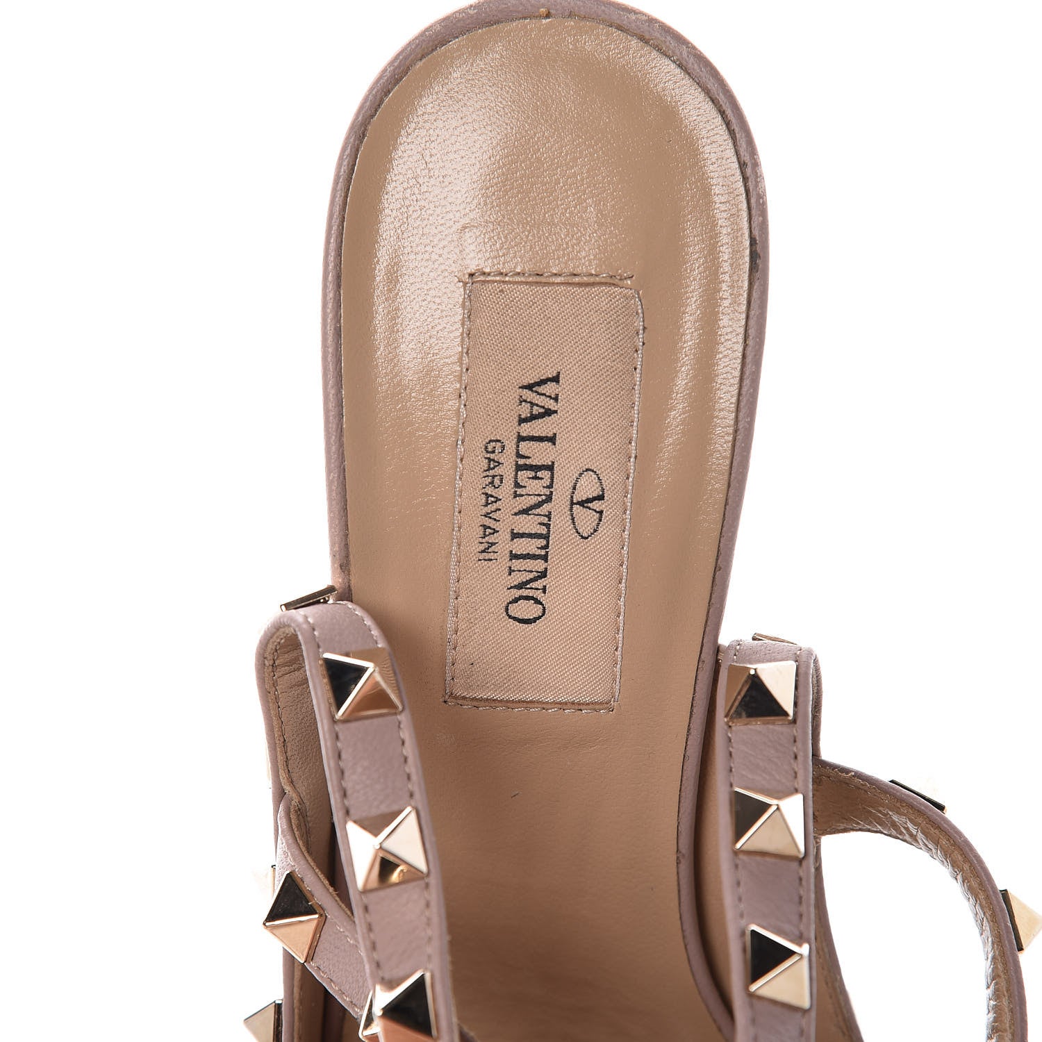 Valentino Garavani Patent Nappa Rockstud Ankle Strap 100mm Pumps 37 Poudre 10 of 11