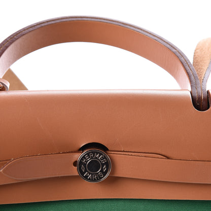 Hermes Vache Hunter Toile Herbag Zip 31 PM Cactus Natural 18 of 18
