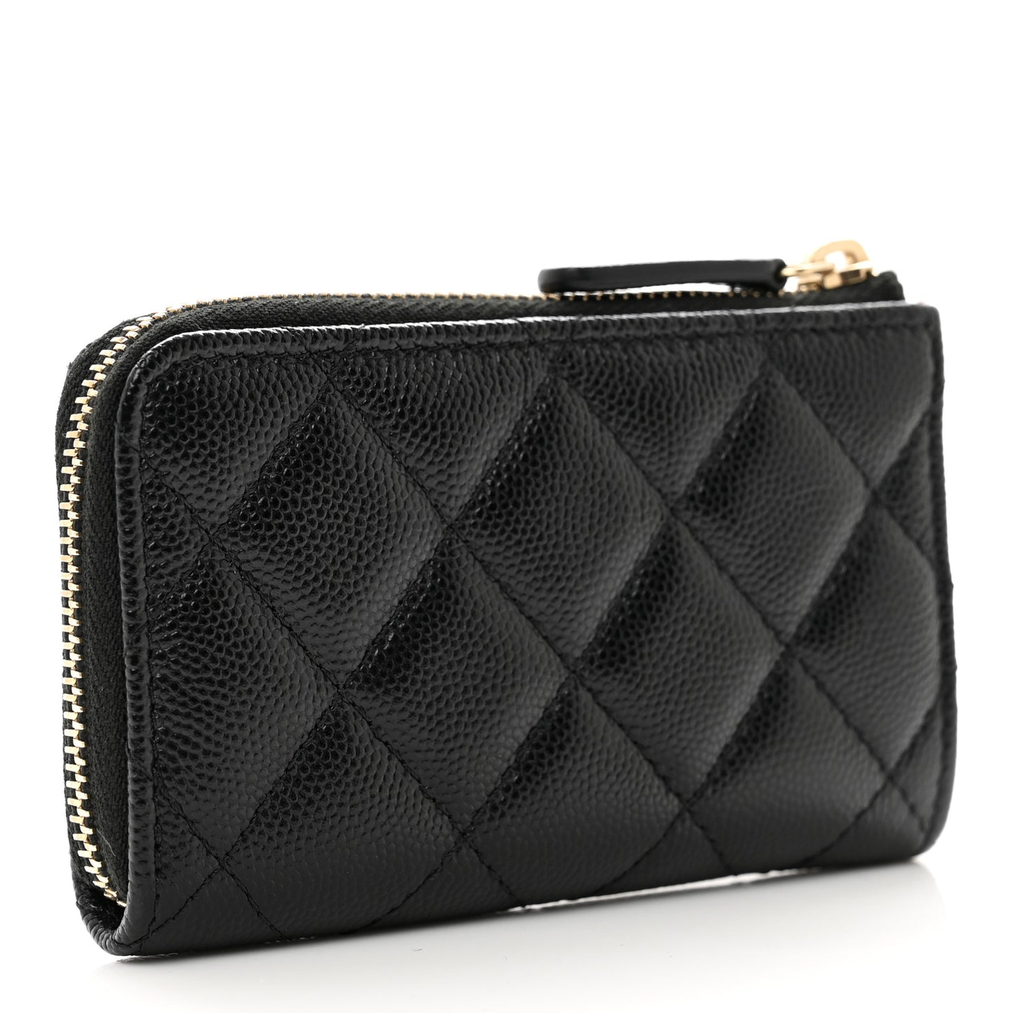 Caviar Quilted Key Holder Case Black