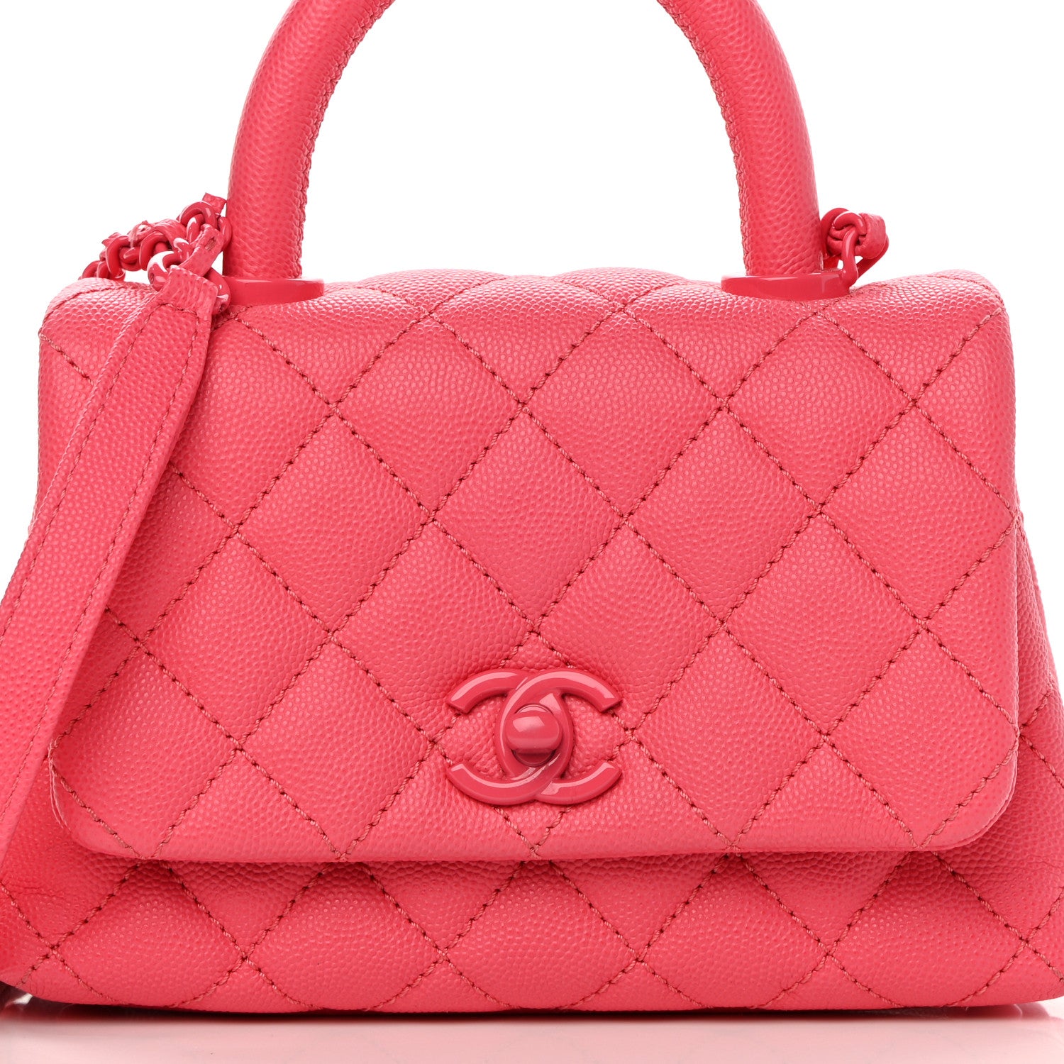 Chanel Caviar Quilted Incognito Extra Mini Coco Handle Flap Pink 8 of 12