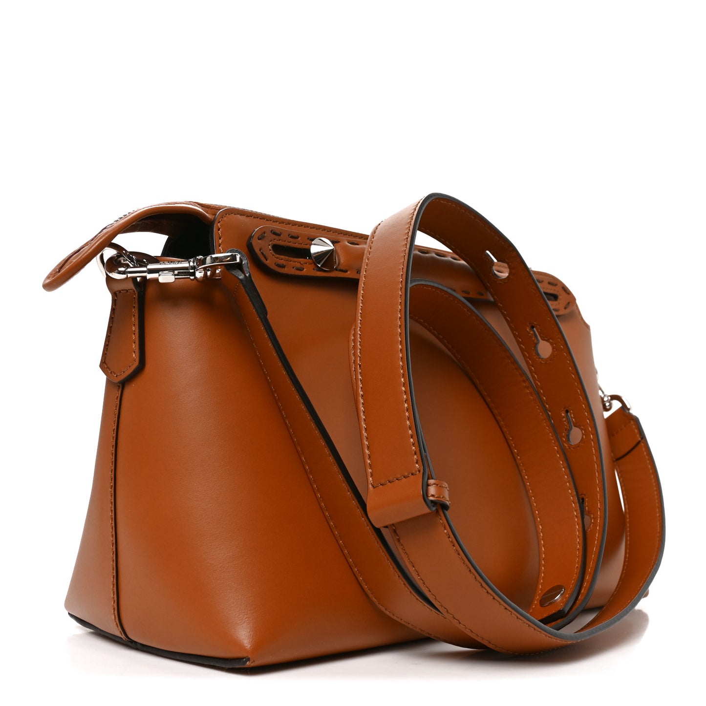 Vitello King Logo Embossed Medium By The Way Boston Bag Cuoio