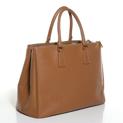 Prada Saffiano Lux Large Double Zip Tote Caramel 3 of 10
