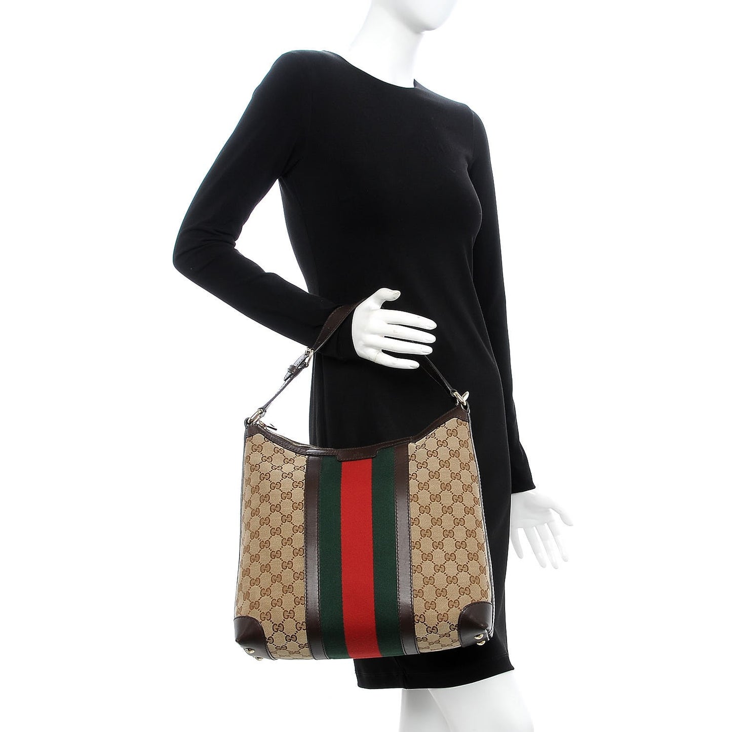 Monogram Vintage Web Medium Hobo Dark Brown