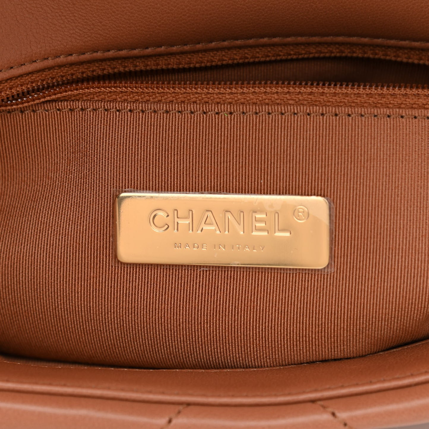 Lambskin Quilted Medium Chanel 19 Flap Brown