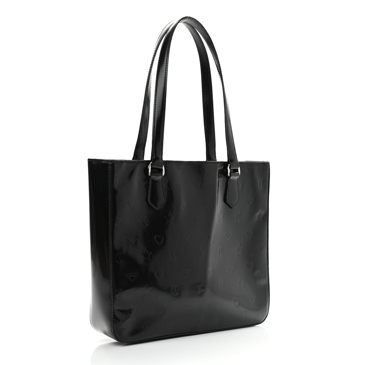 Spazzolato Logo Embossed Tote Black
