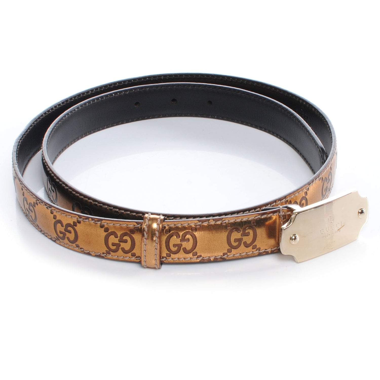 Gucci Guccissima Leather Belt 95 38 Bronze 3 of 5