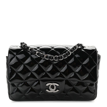 Chanel Patent Calfskin Quilted Mini Rectangular Flap Black 1 of 8