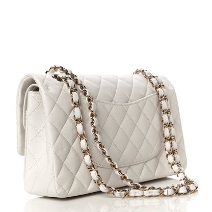 Chanel Caviar Quilted Medium Double Flap White 4 of 11