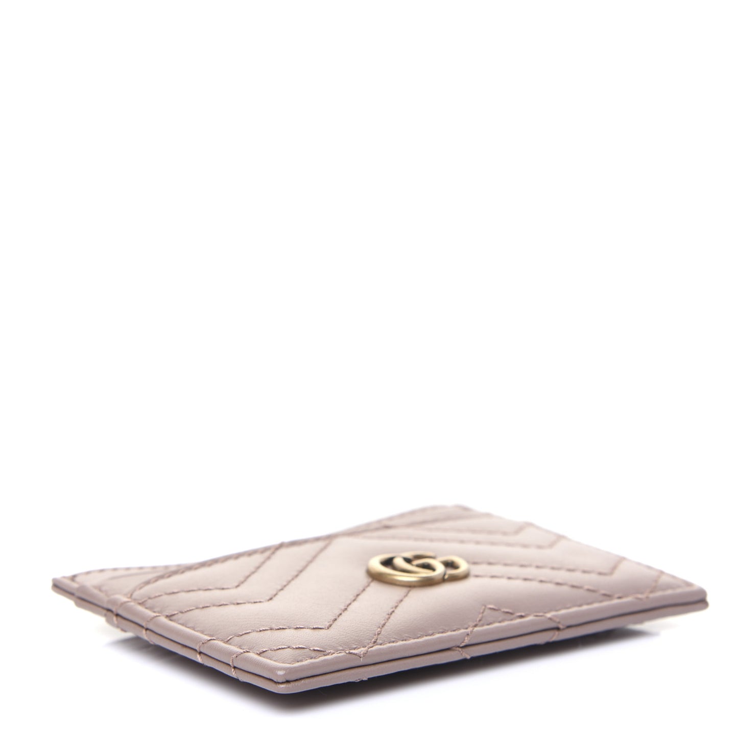 Calfskin Matelasse GG Marmont Card Holder Porcelain Rose