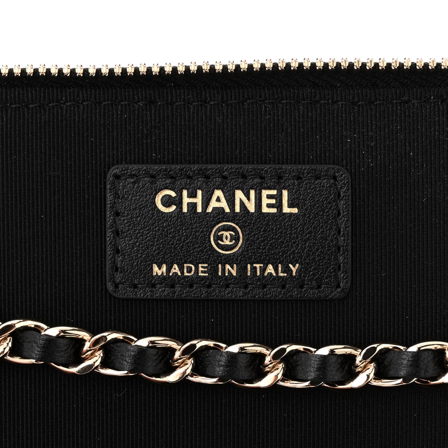 Lambskin Camellia Embossed Small Vanity Case With Chain Black